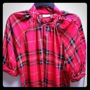 Turtle neck short sleeve blouse